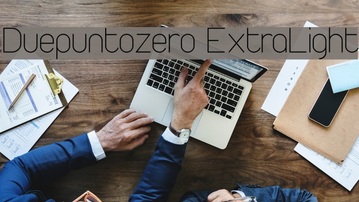 Duepuntozero ExtraLight Font examples