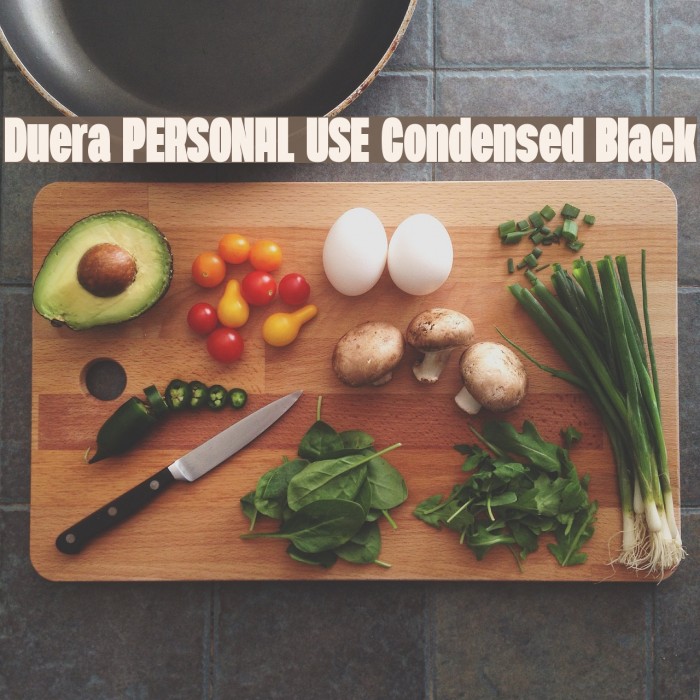 Duera PERSONAL USE Condensed Black Example 1