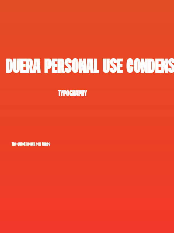 Duera PERSONAL USE Condensed Black Poster