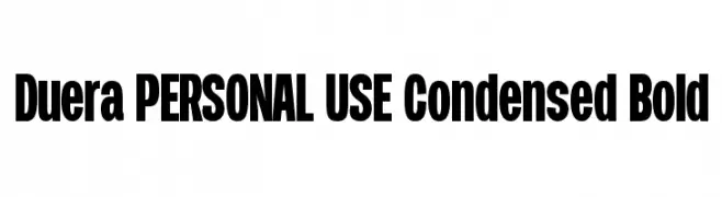 Duera PERSONAL USE Condensed Bold  नि: शुल्क फ़ॉन्ट्स डाउनलोड