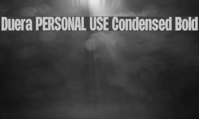 Duera PERSONAL USE Condensed Bold Font examples