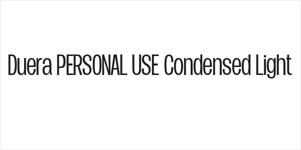 Duera PERSONAL USE Condensed Light Logo