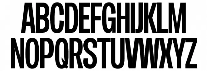 Duera PERSONAL USE Condensed Medium Caratteri MAIUSCOLE