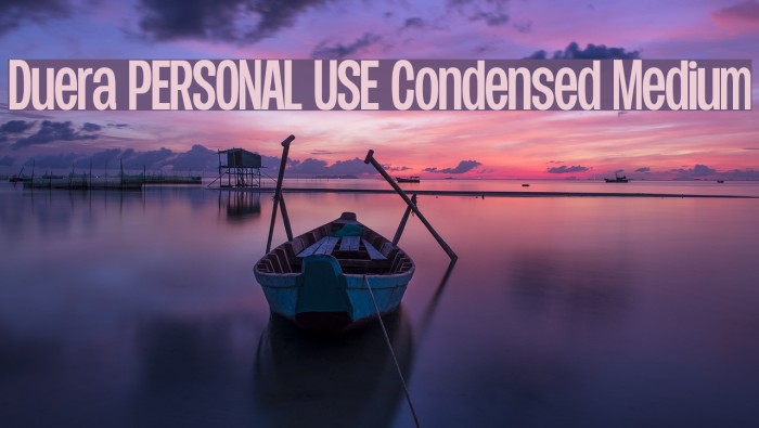 Duera PERSONAL USE Condensed Medium Font examples