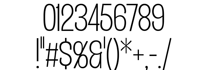 Duera PERSONAL USE Condensed Thin Font OTHER CHARS