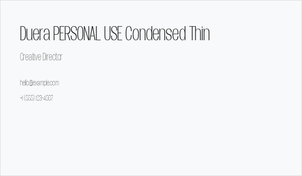 Duera PERSONAL USE Condensed Thin Business Card