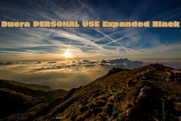 Duera PERSONAL USE Expanded Black Font examples