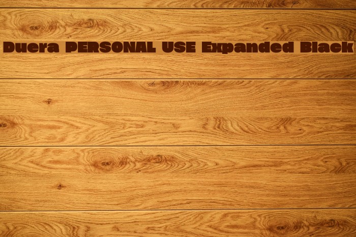 Duera PERSONAL USE Expanded Black Font examples