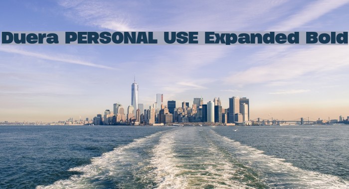 Duera PERSONAL USE Expanded Bold Font examples
