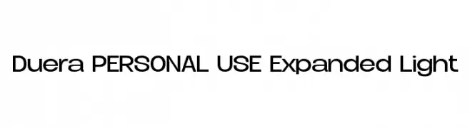 Duera PERSONAL USE Expanded Light  Free Fonts Download