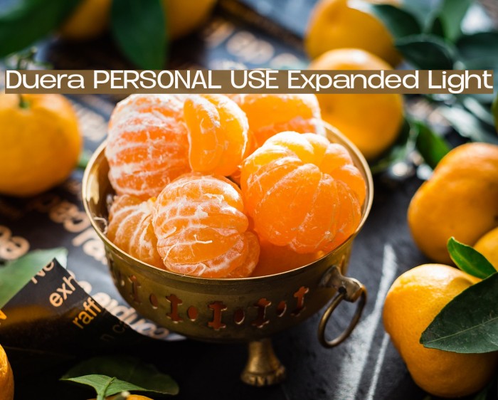 Duera PERSONAL USE Expanded Light Font examples