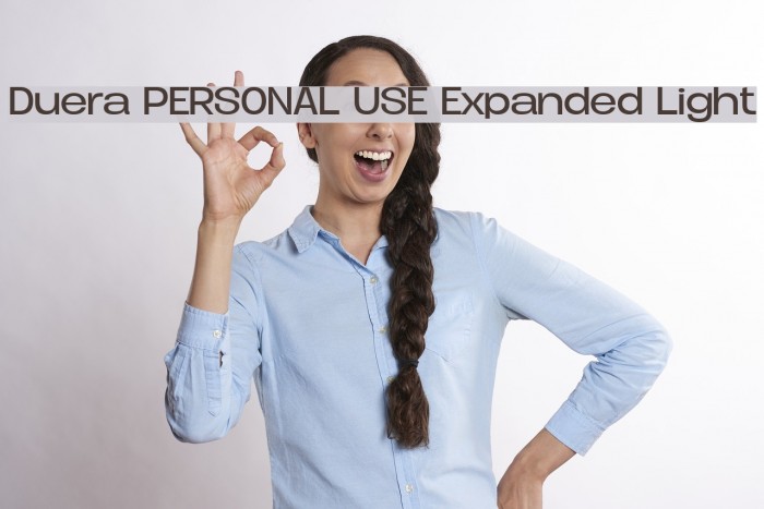 Duera PERSONAL USE Expanded Light Font examples