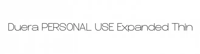 Duera PERSONAL USE Expanded Thin  Fuentes Gratis Descargar