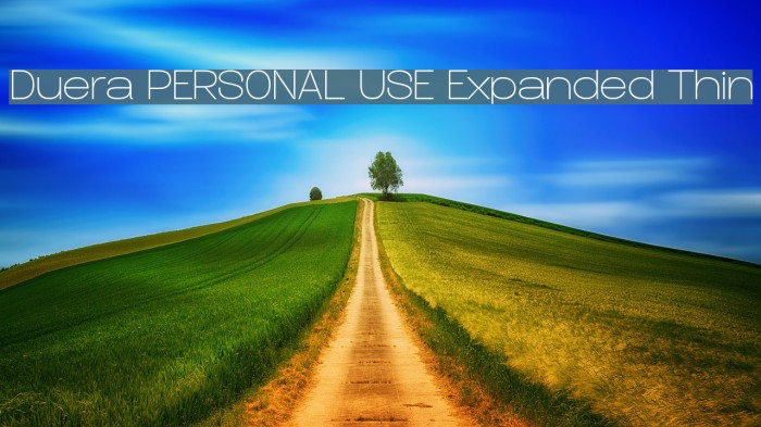 Duera PERSONAL USE Expanded Thin Font examples