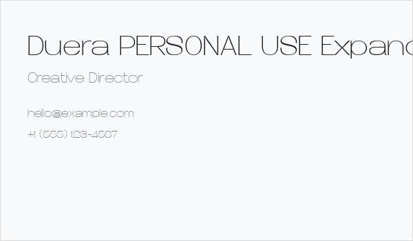 Duera PERSONAL USE Expanded Thin Business Card