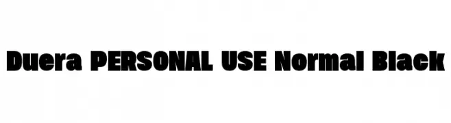 Duera PERSONAL USE Normal Black  नि: शुल्क फ़ॉन्ट्स डाउनलोड
