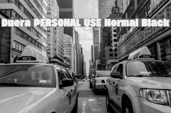 Duera PERSONAL USE Normal Black Font examples