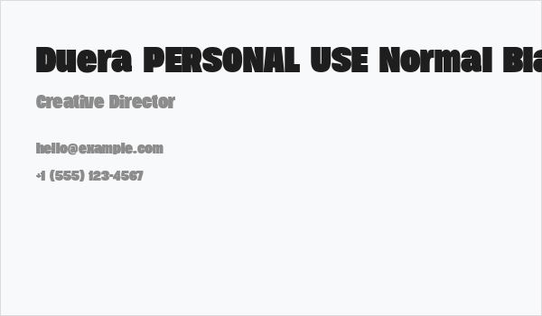 Duera PERSONAL USE Normal Black Business Card