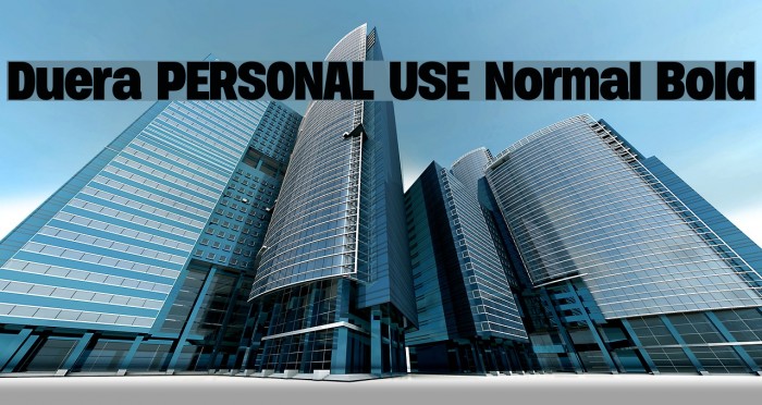 Duera PERSONAL USE Normal Bold Font examples