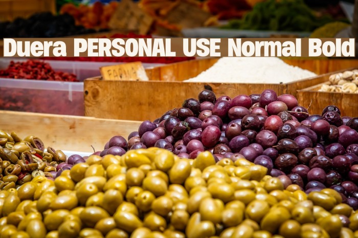 Duera PERSONAL USE Normal Bold Font examples
