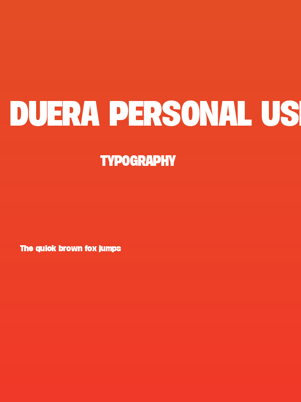 Duera PERSONAL USE Normal Bold Poster