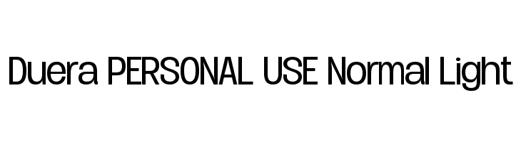 Duera PERSONAL USE Normal Light  フリーフォントのダウンロード