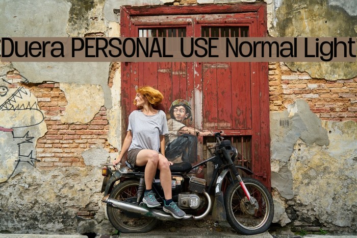 Duera PERSONAL USE Normal Light Font examples