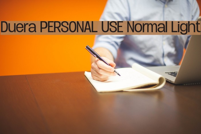 Duera PERSONAL USE Normal Light Font examples