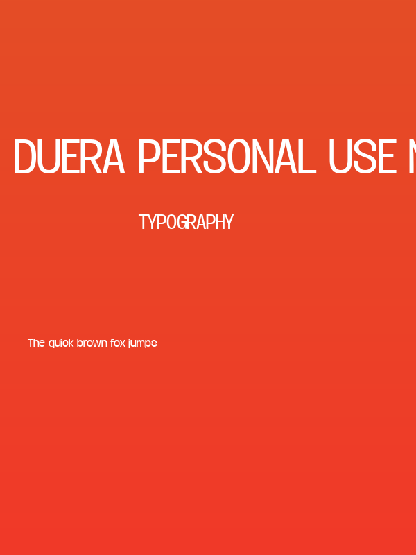 Duera PERSONAL USE Normal Light Poster