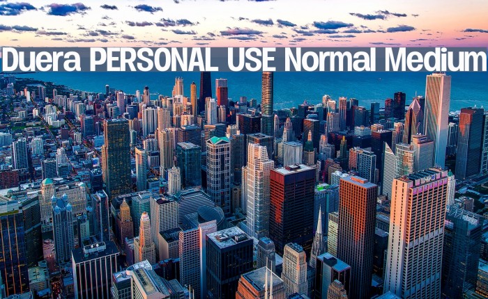 Duera PERSONAL USE Normal Medium Font examples