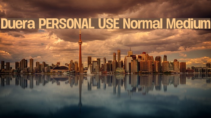 Duera PERSONAL USE Normal Medium Font examples