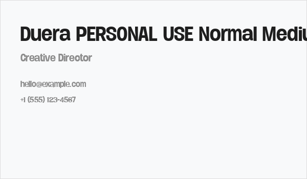 Duera PERSONAL USE Normal Medium Business Card