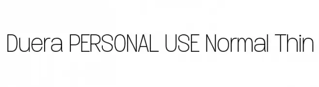 Duera PERSONAL USE Normal Thin  Fuentes Gratis Descargar
