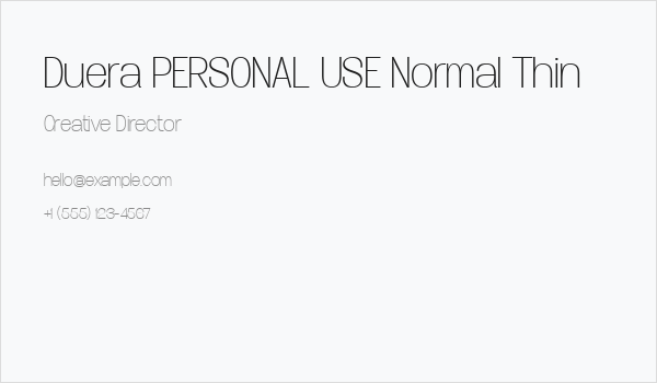 Duera PERSONAL USE Normal Thin Business Card