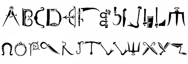 DuererEverydayTools Schriftart Groß