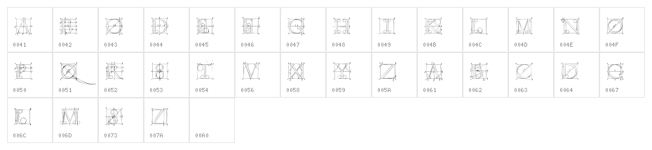 DuererLatinConstructionCapitals Character Map
