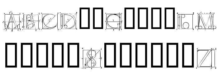DuererLatinConstructionCapitals Шрифта строчной