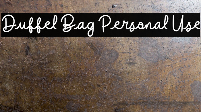 Duffel Bag Personal Use Font examples