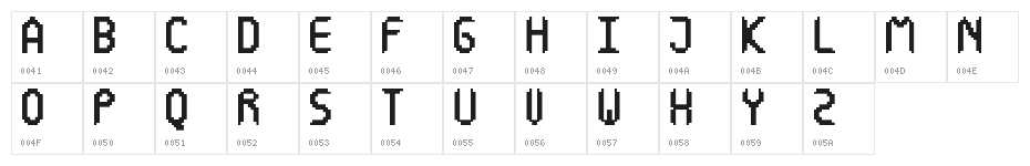 Duh, Pixels! Regular Character Map