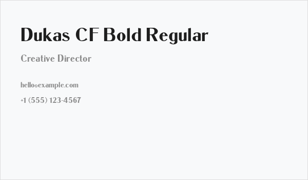 Dukas CF Bold Regular Business Card