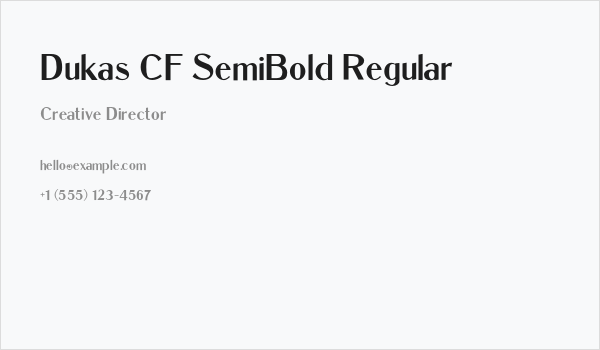 Dukas CF SemiBold Regular Business Card