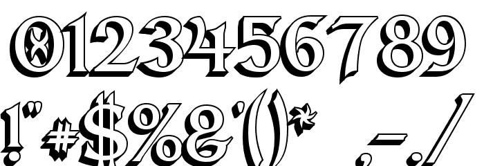 Dumbledor 1 3D Font OTHER CHARS