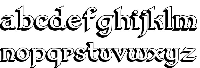 Dumbledor 1 3D Font LOWERCASE