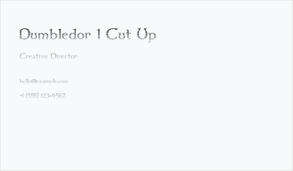 Dumbledor 1 Cut Up Business Card