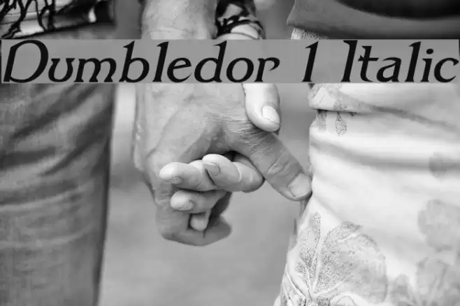 Dumbledor 1 Italic Schriftart examples