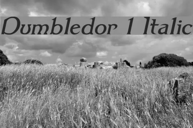 Dumbledor 1 Italic Schriftart examples