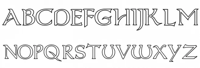 Dumbledor 1 Outline Caratteri MAIUSCOLE