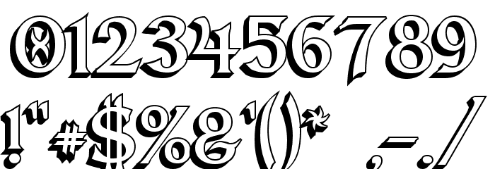 Dumbledor 2 3D Font OTHER CHARS