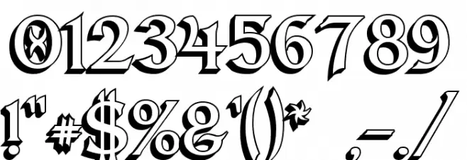 Dumbledor 2 3D Font OTHER CHARS
