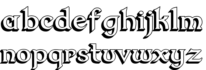 Dumbledor 2 3D Font LOWERCASE